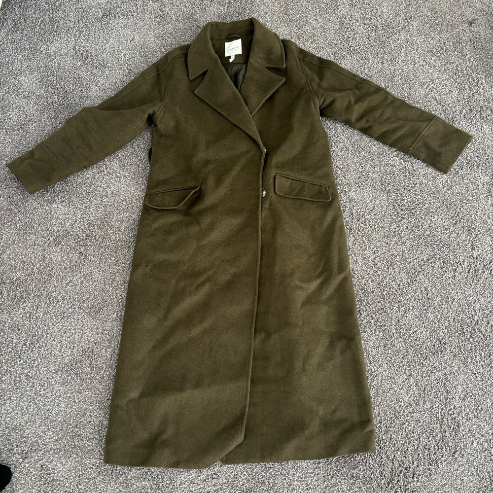 Avec Les Filles Olive Green Trench Coat